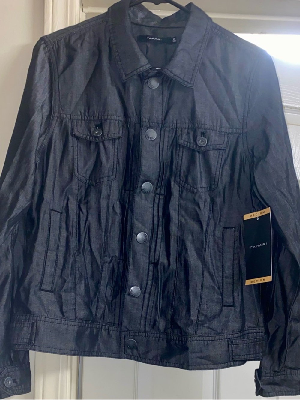 Tahari Lightweight Button-Front Shirt Jacket